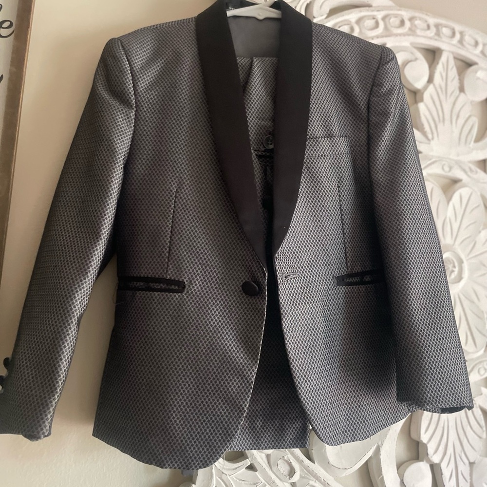 Gray and black suit 3 piece set